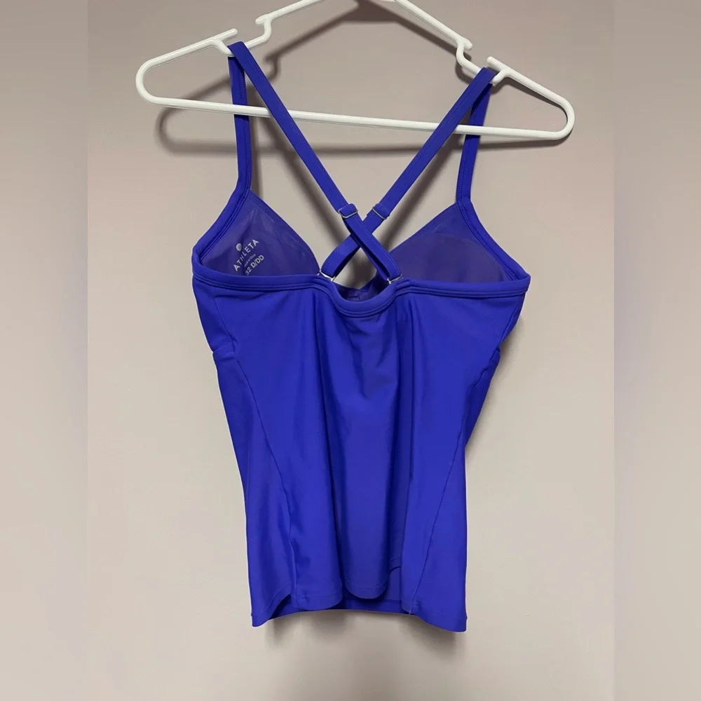 ATHLETA Twister TANKINI Top SWIM WEAR Blue 32 D/DD